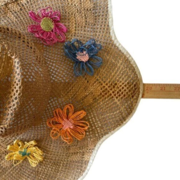 Made In Italy Expressly for Alexander's Vintage Flower Decorated Straw Hat - Picture 12 of 14
